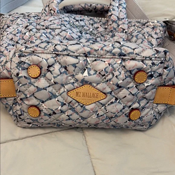 MZ Wallace Pink and Cream Tote Bag with Sturdy Handles - Picture 4 of 4